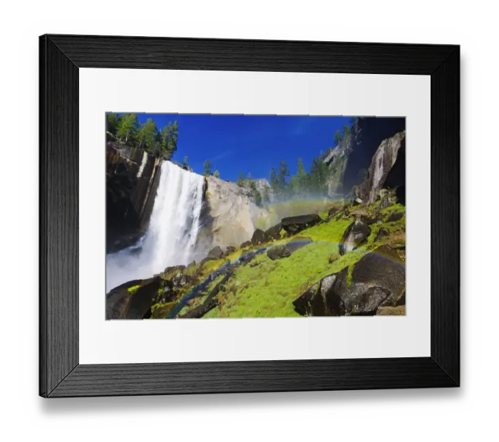 Framed Print : Vernal Falls and hikers on the Mist Trail, Yosemite National Park, California, USA Framed Print : Vernal Falls and hikers on the Mist Trail, Yosemite National Park, California, USA
