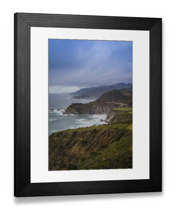 Framed Print : Sweeping view of the Big Sur coastline with Bixby Bridge
