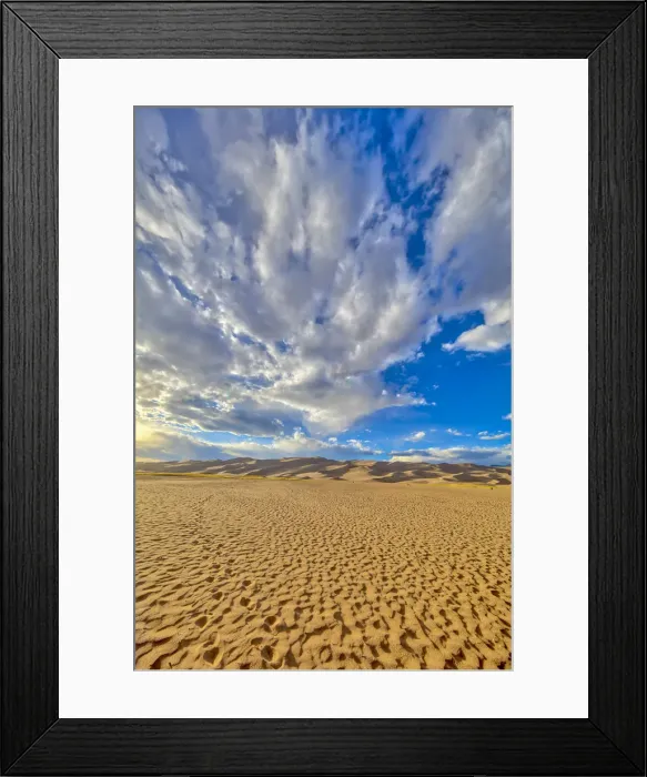 Framed Print : USA, Colorado, Great Sand Dunes National Park and Preserve. Desert and sand dunes