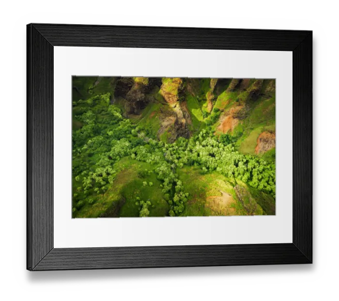 Framed Print : Lush valley and cliffs, Nualolo Kai State Park, Kauai, Hawaii, USA Framed Print : Lush valley and cliffs, Nualolo Kai State Park, Kauai, Hawaii, USA