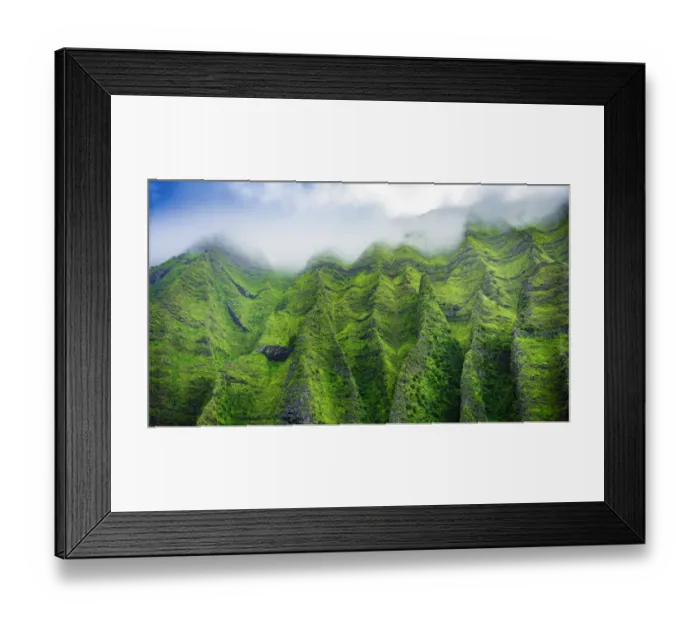 Framed Print : Lush canyon walls in Honopu Valley on the Na Pali Coast, Coast Wilderness State Park Framed Print : Lush canyon walls in Honopu Valley on the Na Pali Coast, Coast Wilderness State Park