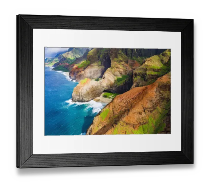 Framed Print : Honopu Arch and Honopu Beach on the Na Pali Coast, Coast Wilderness State Park, Kauai, Hawaii, USA Framed Print : Honopu Arch and Honopu Beach on the Na Pali Coast, Coast Wilderness State Park, Kauai, Hawaii, USA