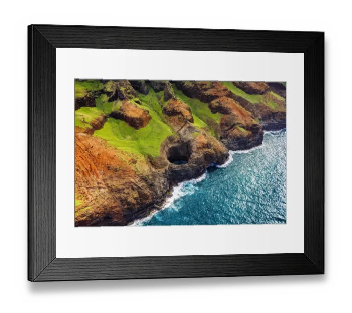 Framed Print : The Bright Eye open ceiling sea cave on the Na Pali Coast, Coast Wilderness State Park Framed Print : The Bright Eye open ceiling sea cave on the Na Pali Coast, Coast Wilderness State Park