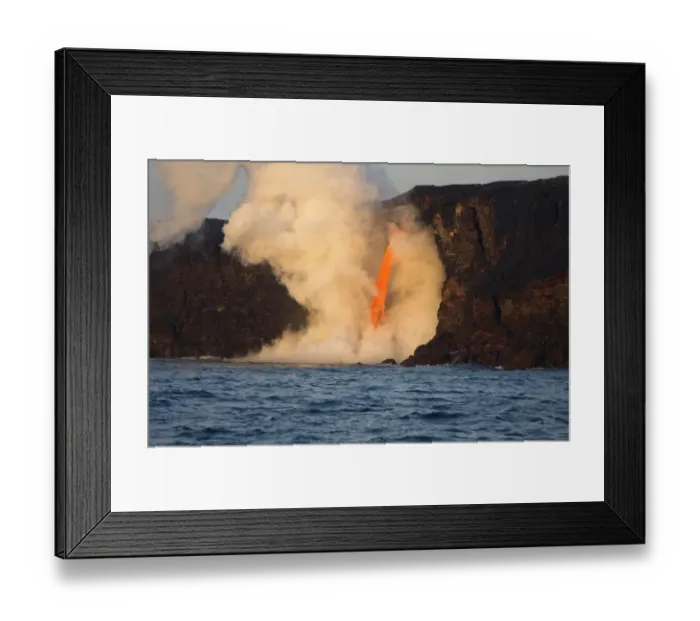 Framed Print : Kilauea volcano, Big Island, Hawaii. A rare lava flow formation called a fire Framed Print : Kilauea volcano, Big Island, Hawaii. A rare lava flow formation called a fire