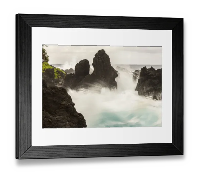 Framed Print : USA, Hawaii, Laupahoehoe Beach Point State Park. Crashing waves on shore rocks. Credit as Framed Print : USA, Hawaii, Laupahoehoe Beach Point State Park. Crashing waves on shore rocks. Credit as