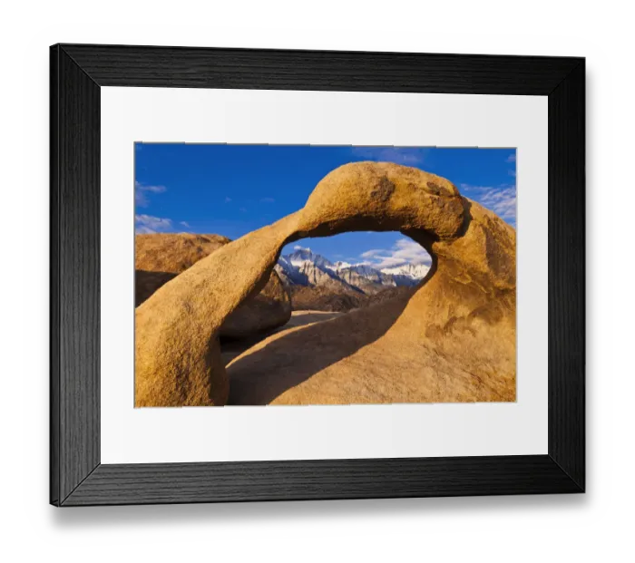 Framed Print : Dawn light on Mount Whitney through rock arch, Alabama Hills, Sequoia National Park Framed Print : Dawn light on Mount Whitney through rock arch, Alabama Hills, Sequoia National Park