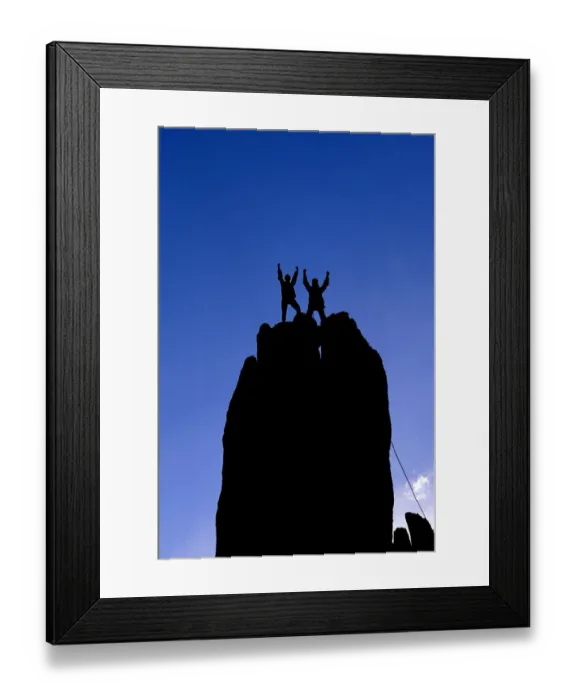 Framed Print : Silhouetted climbers celebrating on the summit of Eichorn Pinnacle, Yosemite National Park Framed Print : Silhouetted climbers celebrating on the summit of Eichorn Pinnacle, Yosemite National Park