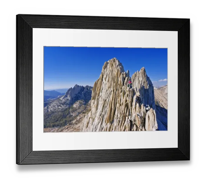 Framed Print : Climbers on the classic traverse of Matthes Crest, Yosemite National Park, California, USA Framed Print : Climbers on the classic traverse of Matthes Crest, Yosemite National Park, California, USA