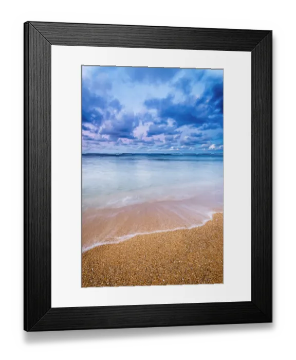 Framed Print : Evening light over the Pacific from Tunnels Beach, Kauai, Hawaii, USA