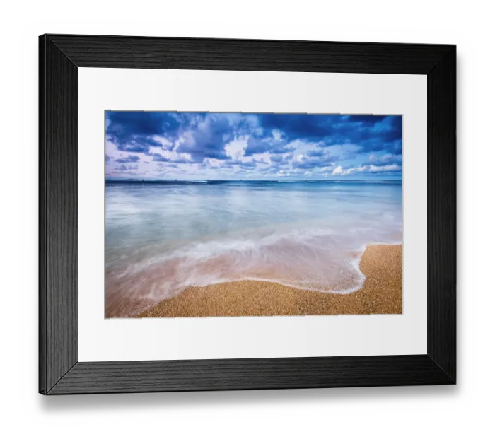 Framed Print : Evening light over the Pacific from Tunnels Beach, Kauai, Hawaii, USA