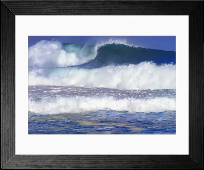 Framed Print : Storm waves, North Shore, Oahu, Hawaii