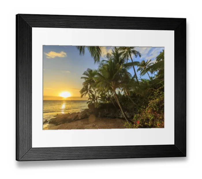 Framed Print : Sunset at beach near Wailea, Maui, Hawaii, USA