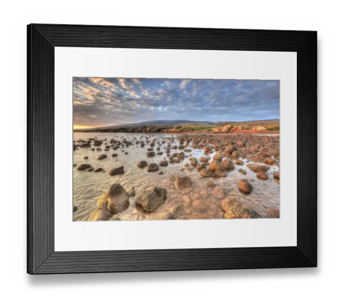 Framed Print : Rocky Shore near Kaleahi at sunrise, North Shore, Lanai Island, Hawaii Framed Print : Rocky Shore near Kaleahi at sunrise, North Shore, Lanai Island, Hawaii