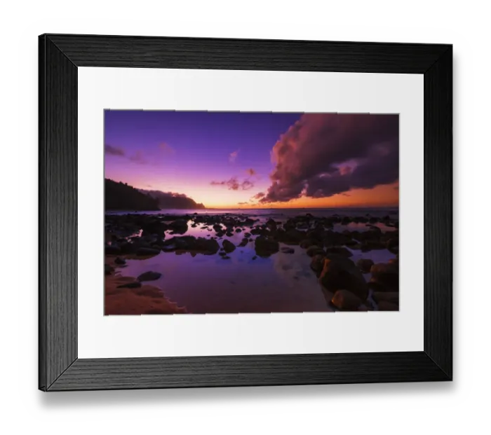 Framed Print : Sunset over the Na Pali Coast from Hideaways Beach, Princeville, Kauai, Hawaii, USA Framed Print : Sunset over the Na Pali Coast from Hideaways Beach, Princeville, Kauai, Hawaii, USA