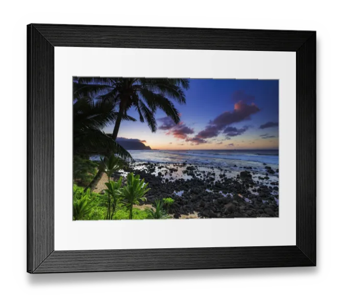 Framed Print : Sunset over the Na Pali Coast from Hideaways Beach, Princeville, Kauai, Hawaii, USA Framed Print : Sunset over the Na Pali Coast from Hideaways Beach, Princeville, Kauai, Hawaii, USA