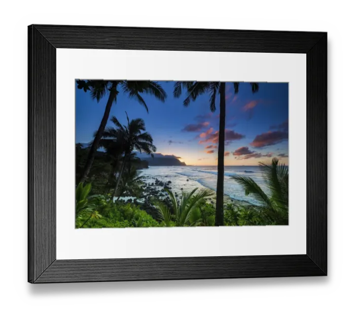 Framed Print : Sunset over the Na Pali Coast from Hideaways Beach, Princeville, Kauai, Hawaii, USA Framed Print : Sunset over the Na Pali Coast from Hideaways Beach, Princeville, Kauai, Hawaii, USA