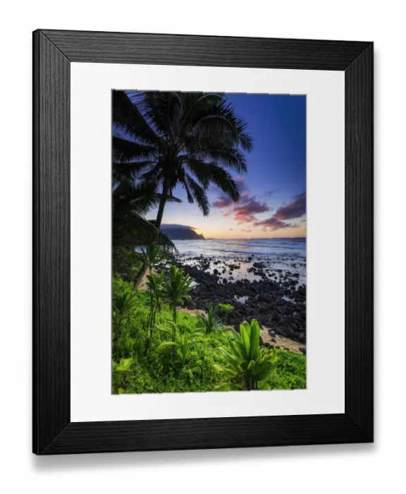 Framed Print : Sunset over the Na Pali Coast from Hideaways Beach, Princeville, Kauai, Hawaii, USA Framed Print : Sunset over the Na Pali Coast from Hideaways Beach, Princeville, Kauai, Hawaii, USA