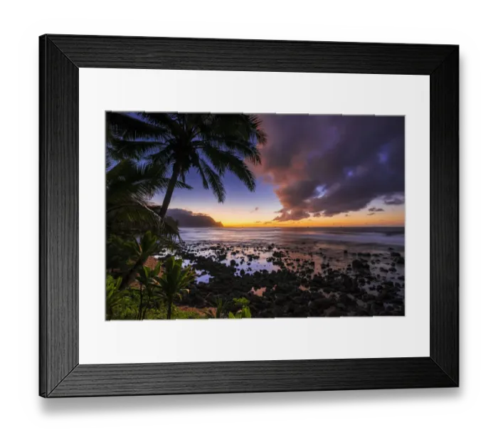 Framed Print : Sunset over the Na Pali Coast from Hideaways Beach, Princeville, Kauai, Hawaii, USA Framed Print : Sunset over the Na Pali Coast from Hideaways Beach, Princeville, Kauai, Hawaii, USA