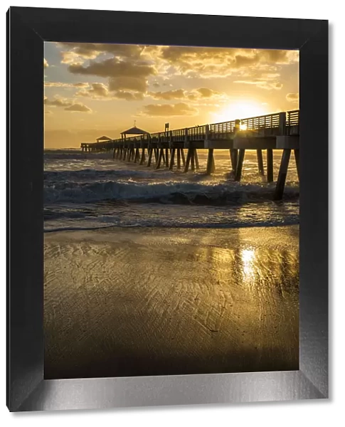 Juno Beach, Palm Beach County, Florida, Sunrise and high surf at Juno Beach