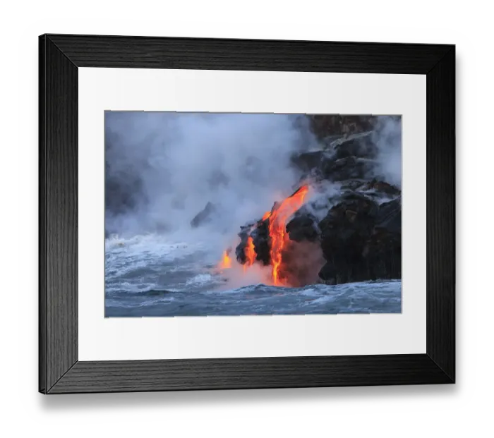 Framed Print : Kilauea lava flow near former town of Kalapana, Big Island, Hawaii, USA