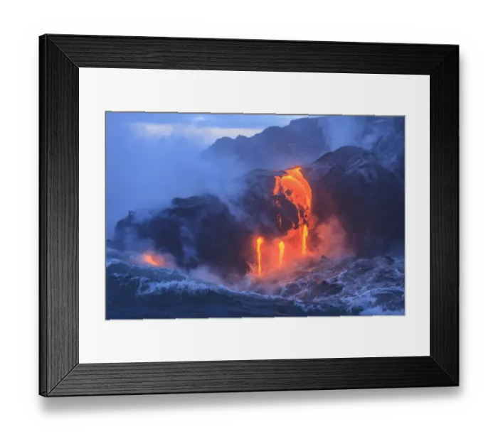 Framed Print : Kilauea lava flow near former town of Kalapana, Big Island, Hawaii, USA