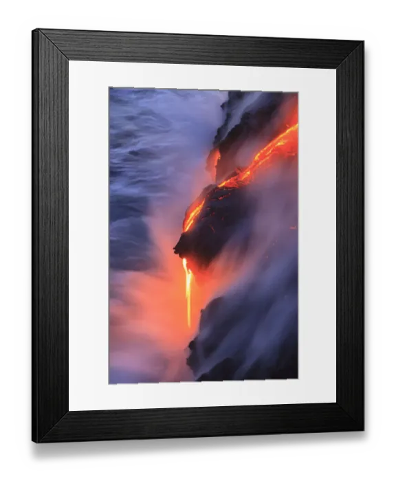 Framed Print : Kilauea lava flow near former town of Kalapana, Big Island, Hawaii, USA