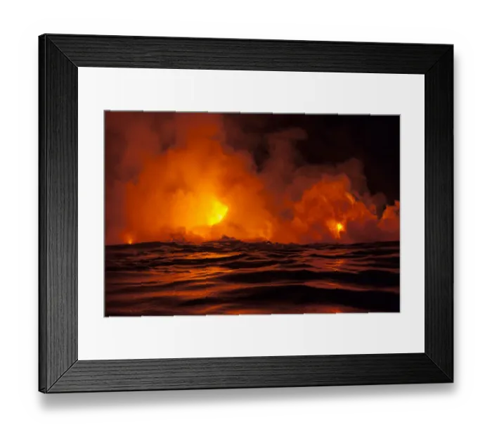 Framed Print : Kilauea lava flow near former town of Kalapana, Big Island, Hawaii, USA