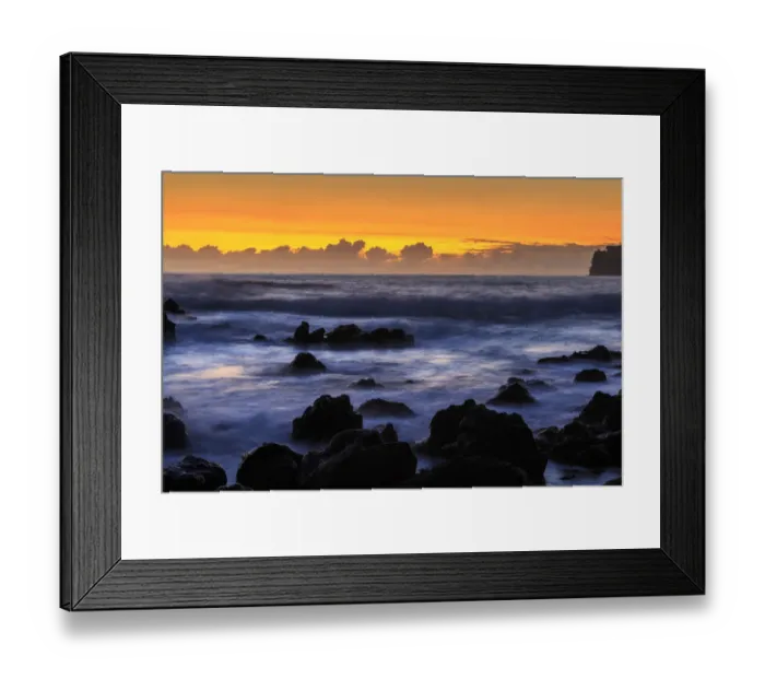 Framed Print : Sunrise at Laupahoehoe Beach Park, Hamakua Coast, Big Island, Hawaii
