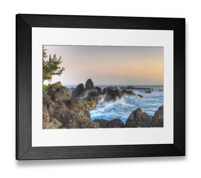 Framed Print : Sunrise at Laupahoehoe Beach Park, Hamakua Coast, Big Island, Hawaii