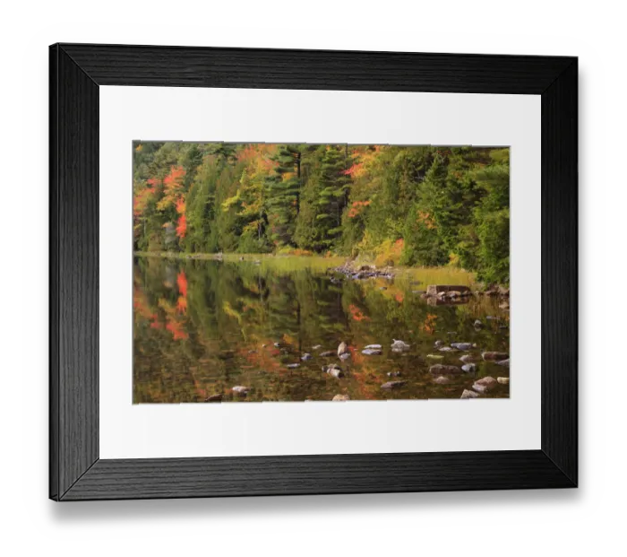Framed Print : USA, Maine. Acadia National Park, reflections in the fall at Bubble Pond Framed Print : USA, Maine. Acadia National Park, reflections in the fall at Bubble Pond