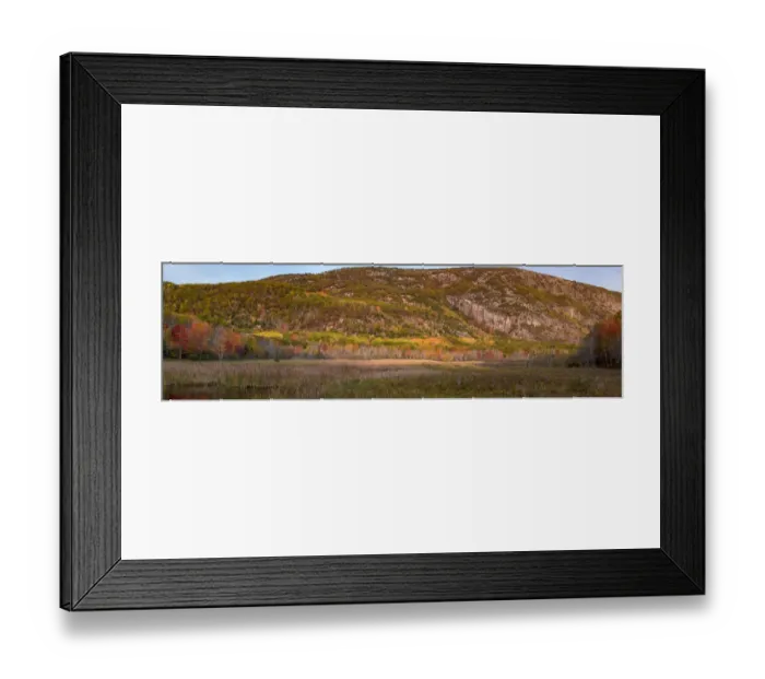 Framed Print : USA, Maine. Autumn foliage near The Beehive, Panoramic, Acadia National Park