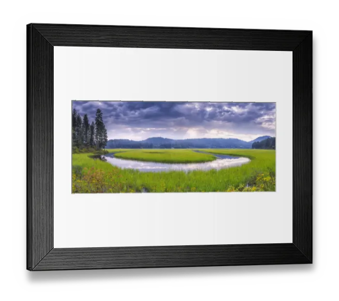 Framed Print : USA, Idaho. St Maries River panoramic. Credit as: Jim Nilsen  /  Jaynes Gallery  /  DanitaDelimont