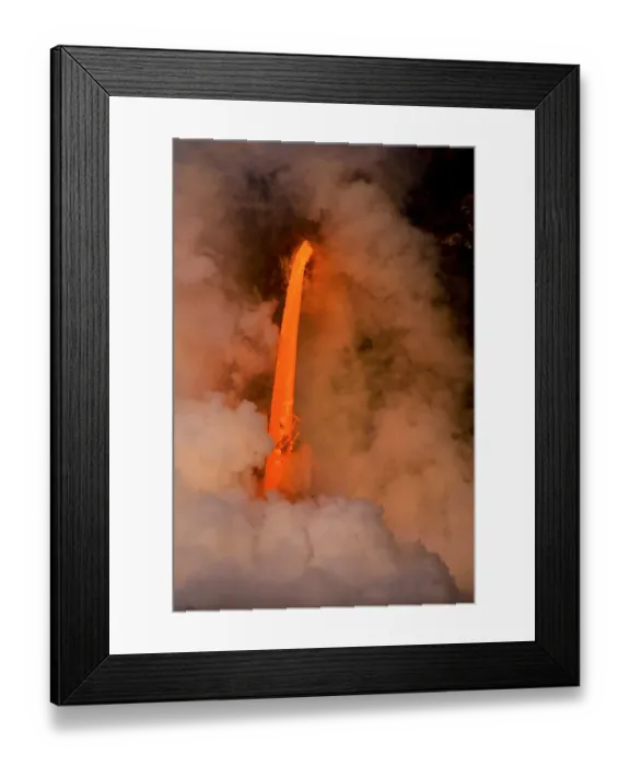Framed Print : Kilauea volcano, Big Island, Hawaii. A rare lava flow formation called a fire hose