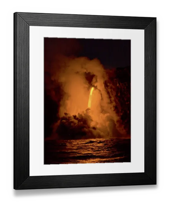 Framed Print : Kilauea volcano, Big Island, Hawaii. A rare lava flow formation called a fire