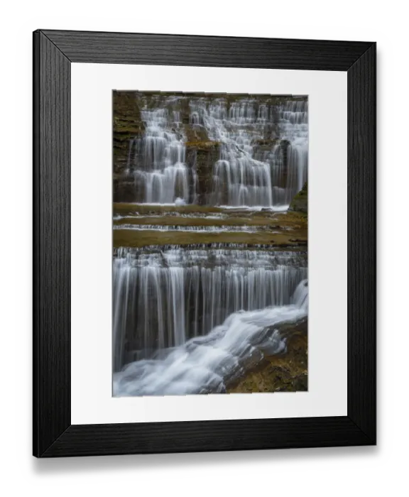 Framed Print : USA, New York, Watkins Glen. Waterfall cascade over rock Framed Print : USA, New York, Watkins Glen. Waterfall cascade over rock