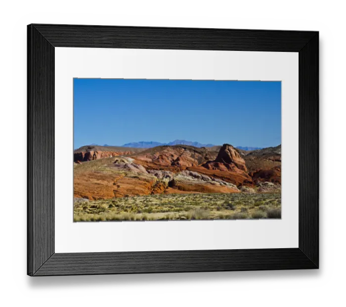 Framed Print : USA, Nevada, Valley of Fire State Park. Mouse Tank Road looking north Framed Print : USA, Nevada, Valley of Fire State Park. Mouse Tank Road looking north