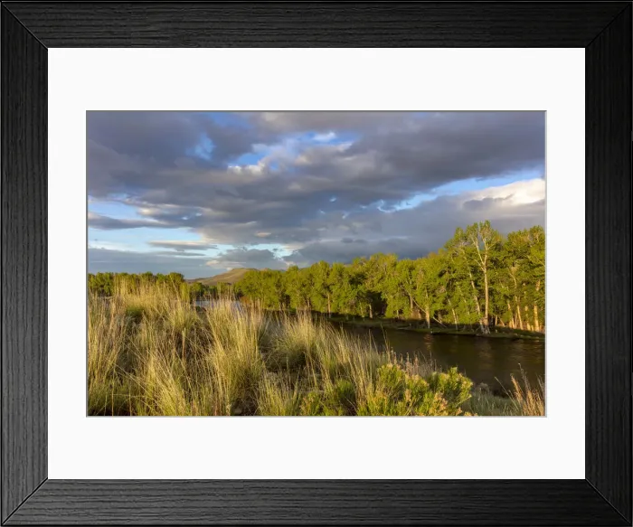 Framed Print : Dramatic stormy sunrise light strikes the Big Hole River near Melrose, Montana, USA Framed Print : Dramatic stormy sunrise light strikes the Big Hole River near Melrose, Montana, USA