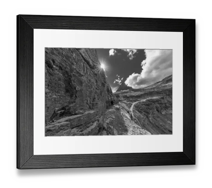 Framed Print : The Narrow section of the Highline Trail above Going to the Sun Road in Glacier National Park Framed Print : The Narrow section of the Highline Trail above Going to the Sun Road in Glacier National Park