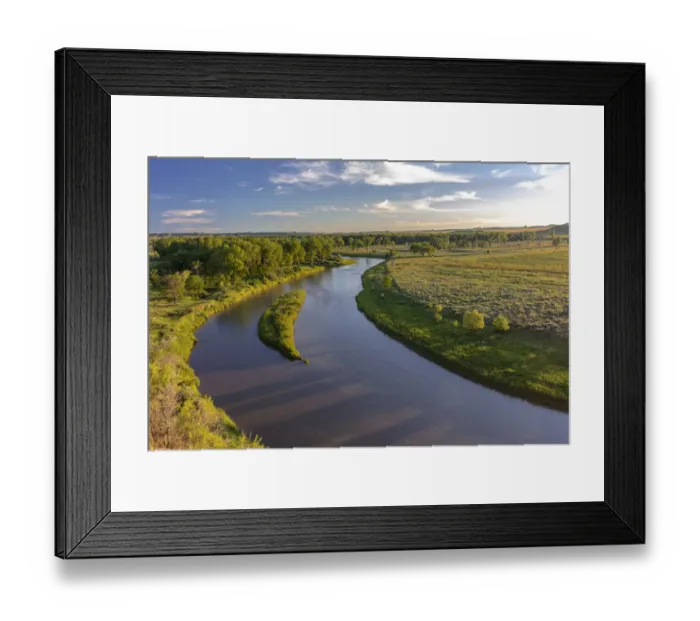 Framed Print : The Tongue River in Custer County, Montana, USA