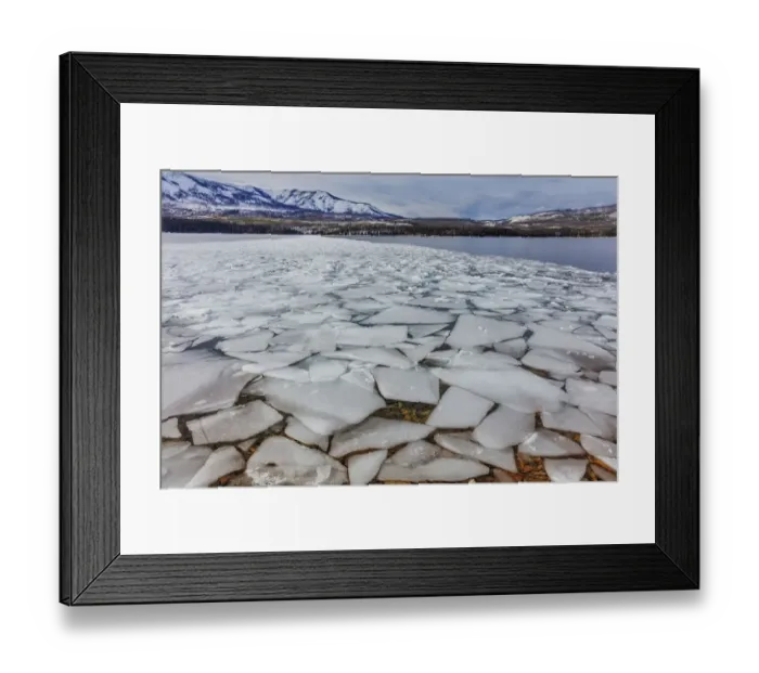 Framed Print : Ice flows at spring breakup on Lake McDonald in Glacier National Park, Montana, USA Framed Print : Ice flows at spring breakup on Lake McDonald in Glacier National Park, Montana, USA