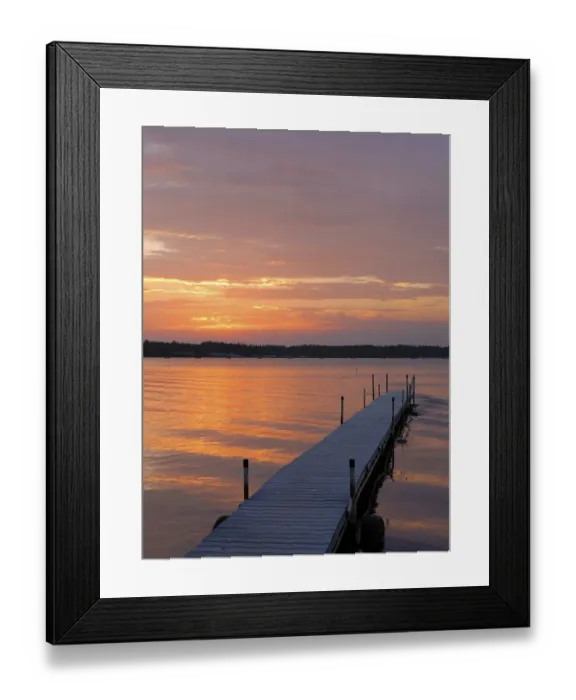 Framed Print : Swimming dock, Cass Lake, Minnesota at sunset Framed Print : Swimming dock, Cass Lake, Minnesota at sunset