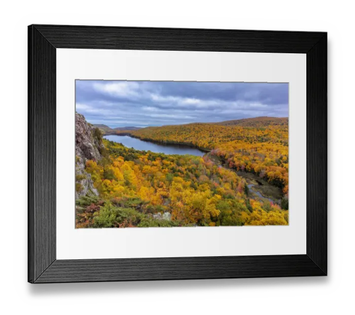 Framed Print : Lake of the Clouds in autumn in Porcupine Mountains Wilderness State Park in Framed Print : Lake of the Clouds in autumn in Porcupine Mountains Wilderness State Park in