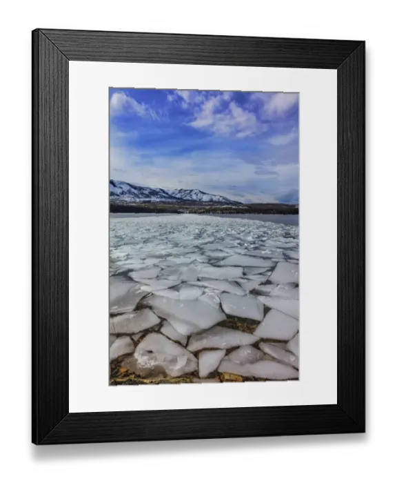 Framed Print : Ice flows at spring breakup on Lake McDonald in Glacier National Park, Montana, USA