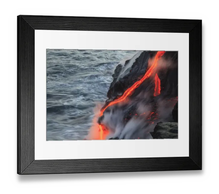 Framed Print : Kilauea lava flow near former town of Kalapana, Big Island, Hawaii, USA