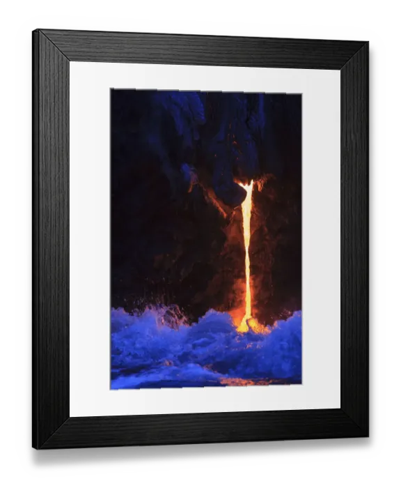 Framed Print : Kilauea lava flow near former town of Kalapana, Big Island, Hawaii, USA