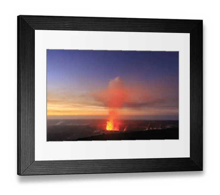 Framed Print : Kilauea Overlook near Jagger Museum, viewing one of the worlds most active volcanoes