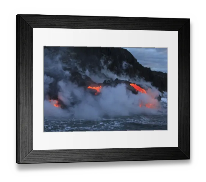 Framed Print : Kilauea lava flow near former town of Kalapana, Big Island, Hawaii, USA