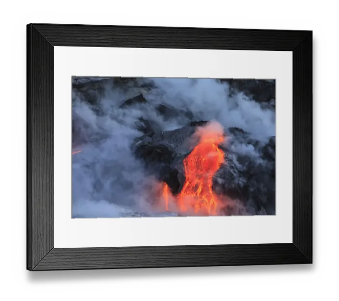 Framed Print : Kilauea lava flow near former town of Kalapana, Big Island, Hawaii, USA