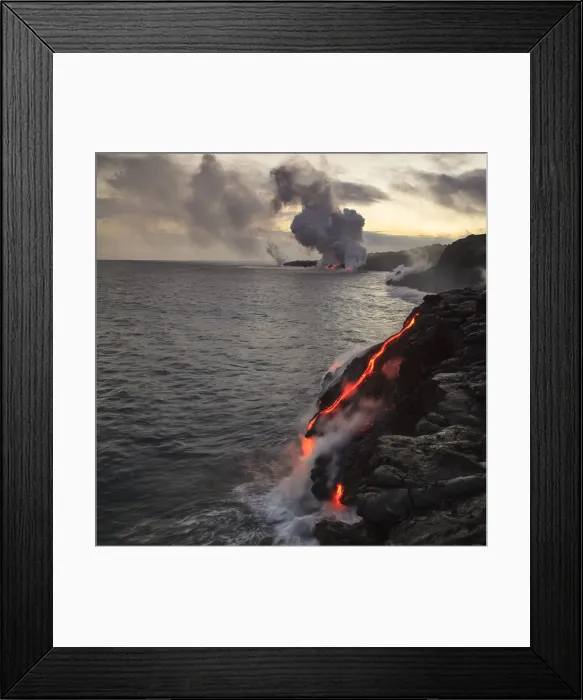 Framed Print : Kilauea lava flow near former town of Kalapana, Big Island, Hawaii, USA