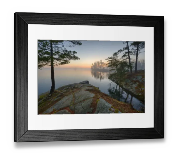 Framed Print : USA, New York State. April sunrise along the St. Lawrence River, Thousand Islands